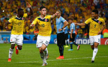 كولومبيا تتأهل إلى ربع نهائي مونديال البرازيل علي حساب أوروغواي