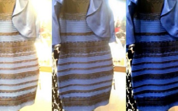 بالصور .. صاحبة الفستان المثير للجدل توضح لونه الحقيقى