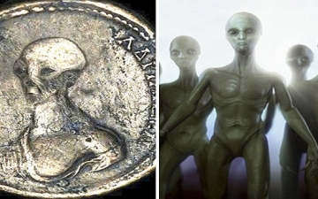 مفاجأة بالصور .. مخلوقات فضائية على قطع نقدية مصرية قديمة !!