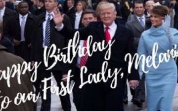 بالصور.. ترامب يهنئ زوجته ميلانيا بعيد ميلادها الأول فى البيت الأبيض