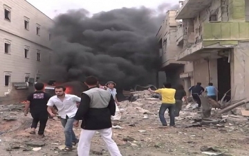 تفجير انتحارى فى إدلب يسفر عن عشرات القتلى والجرحى