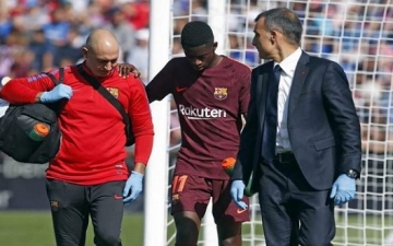 برشلونة يفقد عثمان ديمبلى شهرين للإصابة
