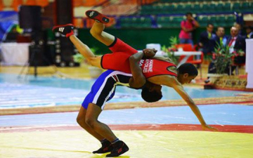 أبطال مصر يتوجون بثمانى ميداليات فى المصارعة الحرة بدورة الالعاب الافريقية للشباب