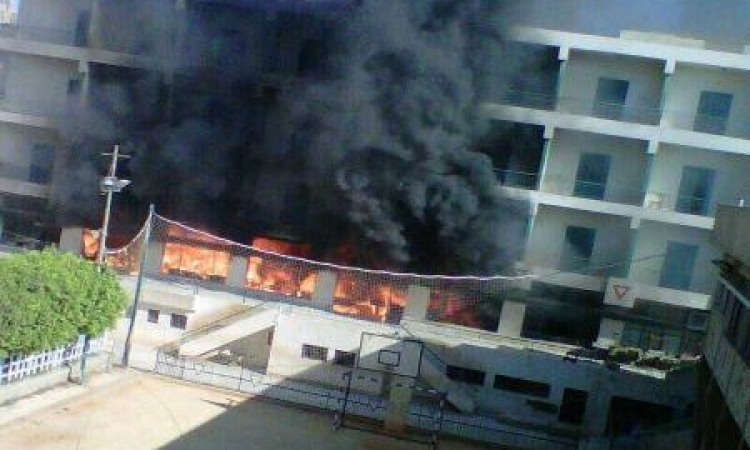 الإخوان تحرق مدرسة بالمنيا اعترضا على إعدام 528