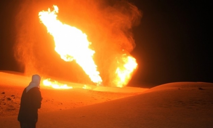 تفجير خط الغاز بمنطقة القريعة بشمال سيناء