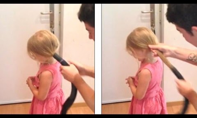 بالفيديو.. شاهد ما يحدث عندما يصفف الآباء شعر بناتهم