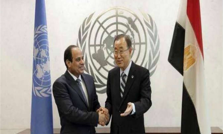 بان كي مون يؤكد للسيسي دعم الأمم المتحده لمصر في مكافحة الإرهاب