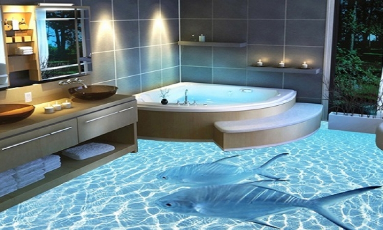 بالصور .. أرضيات حمامات ثلاثية الأبعاد