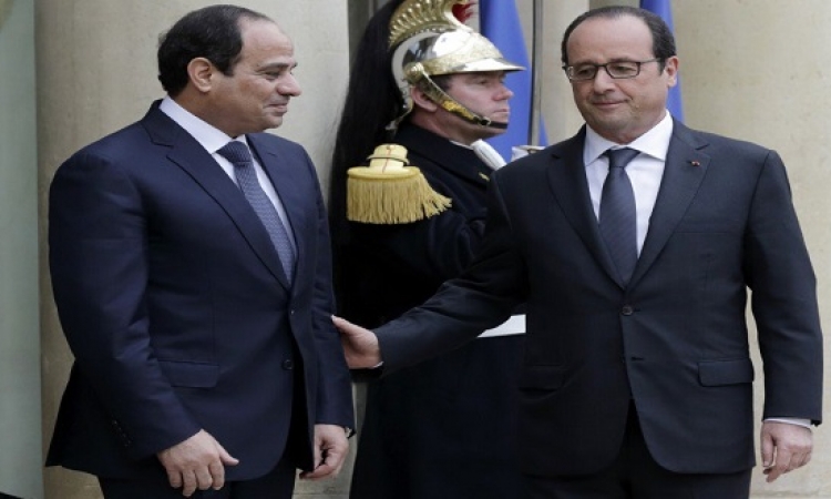 انطلاق القمة المصرية الفرنسية فى الاليزية بين السيسى وهولاند