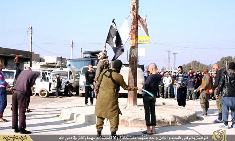 بالصور .. داعش تنفذ حد الزنا على 6 أشخاص