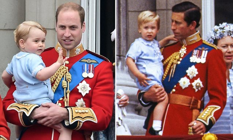 بالصور.. الأمير جورج يرتدى ملابس أبيه فى عيد ميلاد إليزابيث