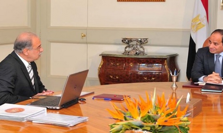 السيسى يلتقى رئيس الوزراء لبحث سير الانتخابات البرلمانية