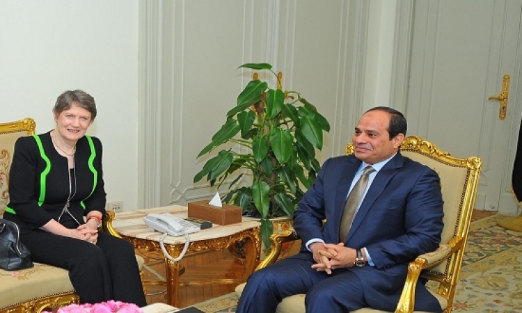 الرئيس يستعرض مع رئيسة برنامج للأمم المتحدة “رؤية مصر “2030”