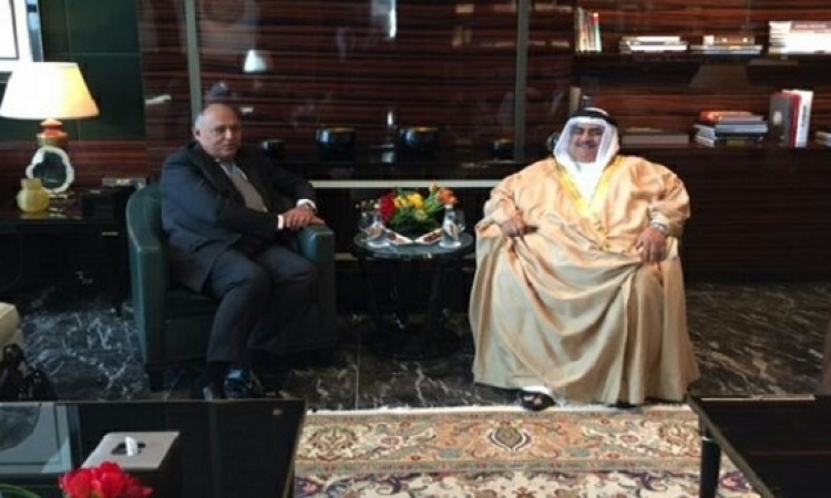 شكرى يبحث مع نظيره البحرينى العلاقات الثنائية والقضايا الإقليمية