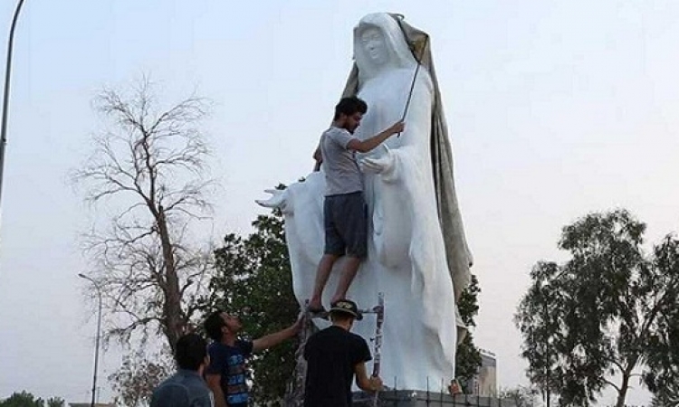 إزالة تمثال السيدة العذراء من وسط مدينة البصرة