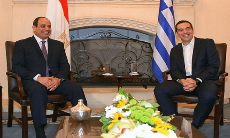 الرئيس السيسى يلتقى رئيس وزراء اليونان فى نيقوسيا