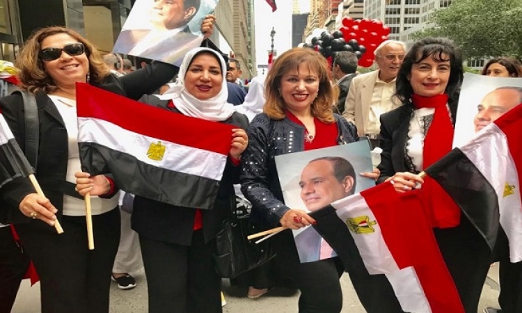 بالصور .. استقبال حافل من الجاليات المصرية بالولايات المتحدة للرئيس السيسى