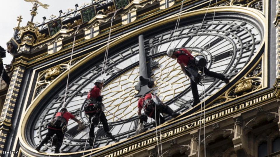 Cleaning Of Big Ben's Clock face
